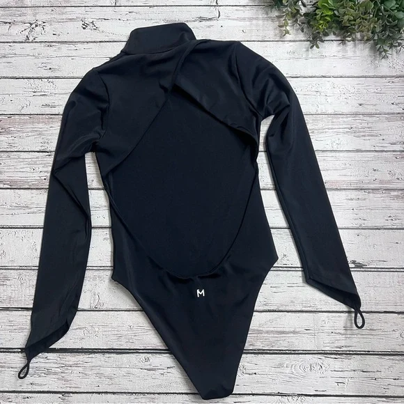 Makara Wear Luna Long Sleeve Swimsuit High Neck One Piece Black size Medium - Picture 6 of 15